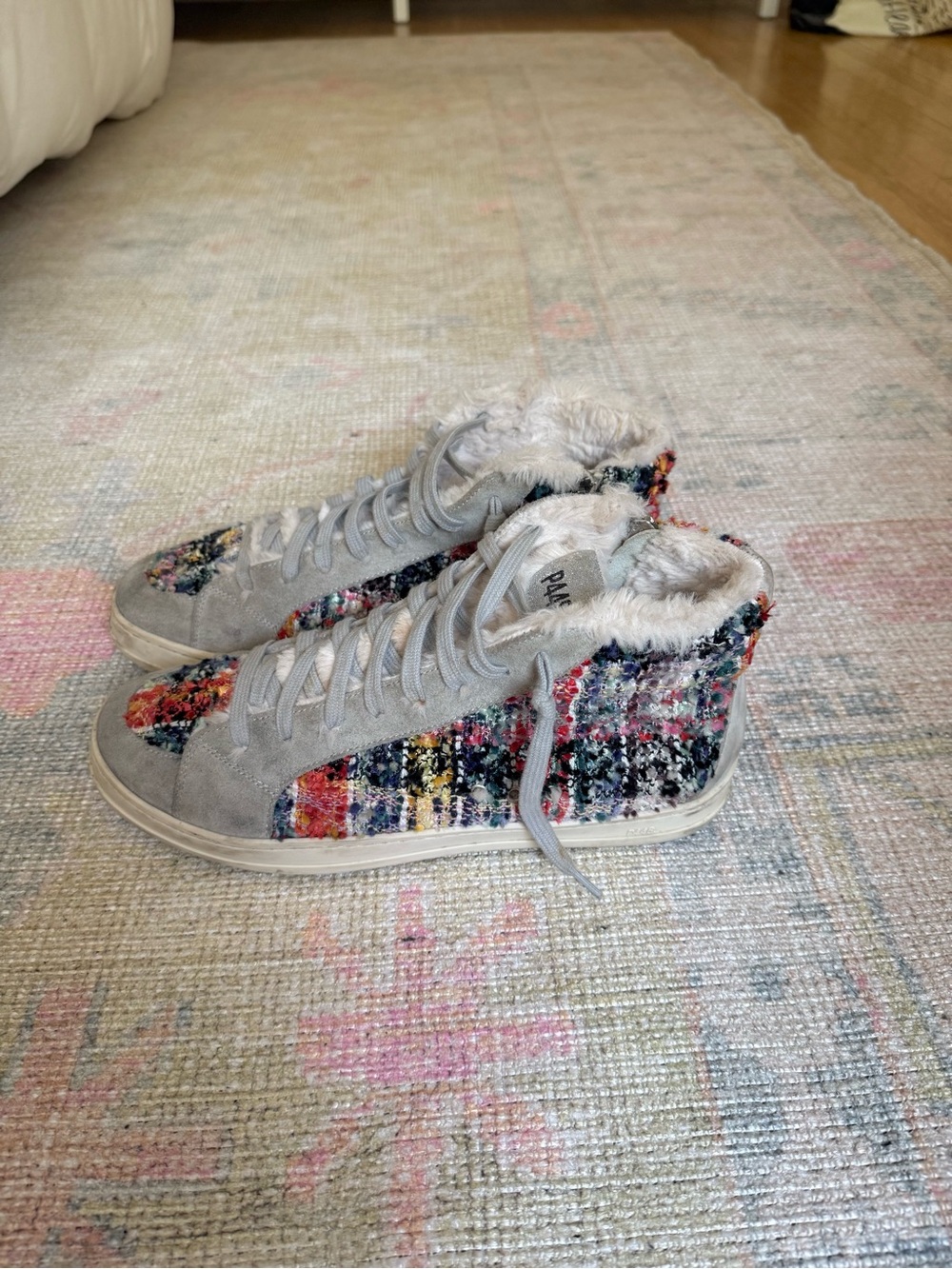 P448 Skate High Top Sneakers | Faux Fur Multicolor | High Top Sneaker | Size 41